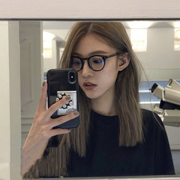 Double nail round frame anti-blue glasses frame